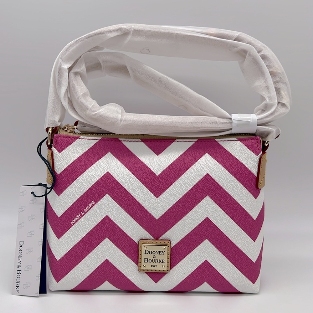 Dooney & Bourke Chevron Crossbody Pouchette Fuschia Pink